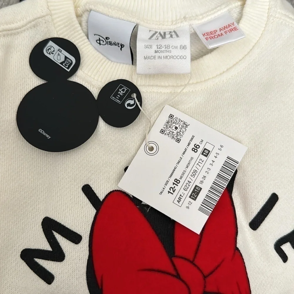Zara Minnie Mouse Sweatshirt And Leggings Set